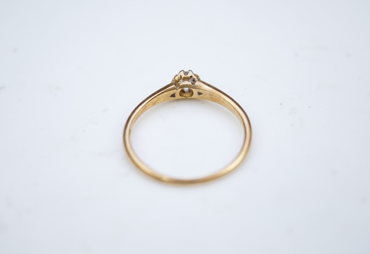 A small gold and diamond ring, 19th century